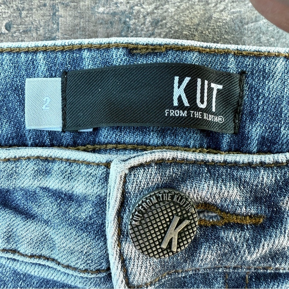 KUT From The Kloth Size 2 Gidget High Rise Fray Denim Shorts Size 2 - Picture 2 of 12